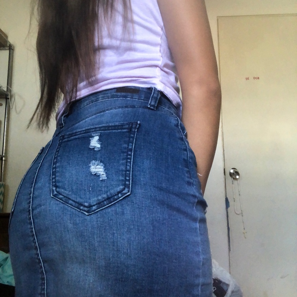 distressed skirt